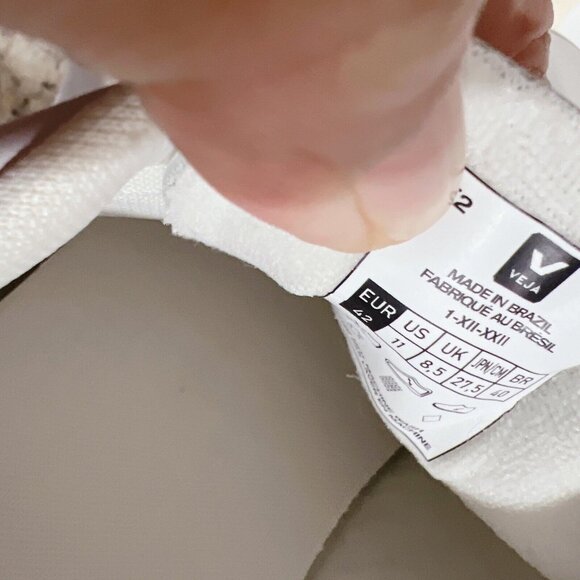Veja Esplar Logo Low Top Sneaker Extra White/natural Leather Womens US 11 - Picture 13 of 13